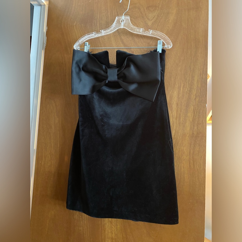 Express Black Strapless Dress with Bow